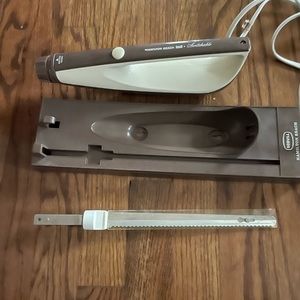 Hamilton Beach Vintage Electric Knife with Tray 293AL Almond/Brown 120V/160Watt